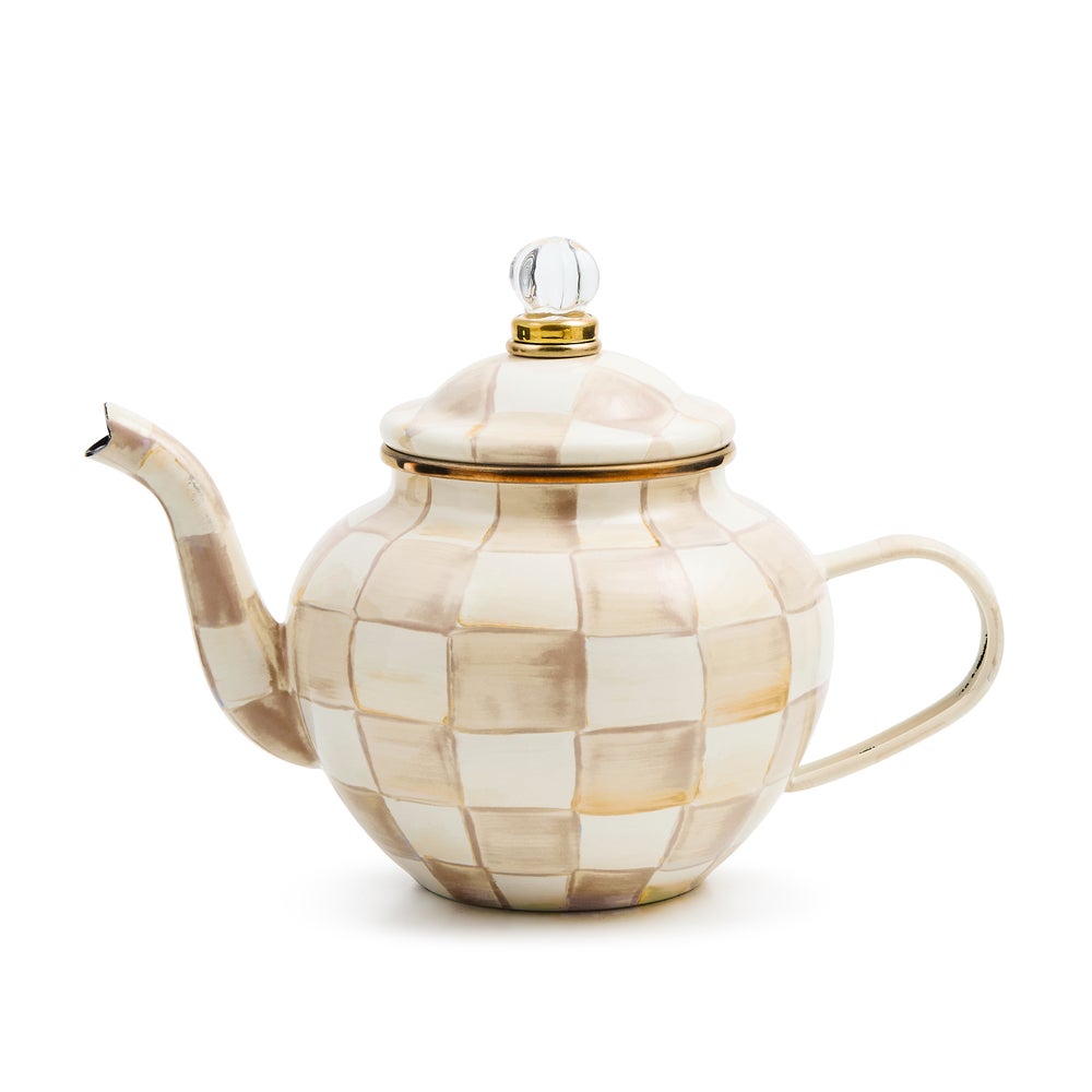 MACKENZIE-CHILDS Mackenzie-chilllds Enamel Check 4 Cup Teapot - Image 5