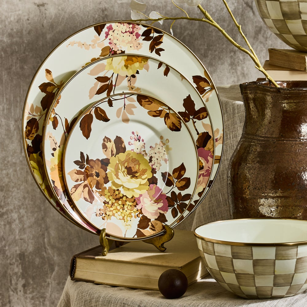 Mackenzie-chilllds Wild Rose White Enamel Dinnerware - Image 9