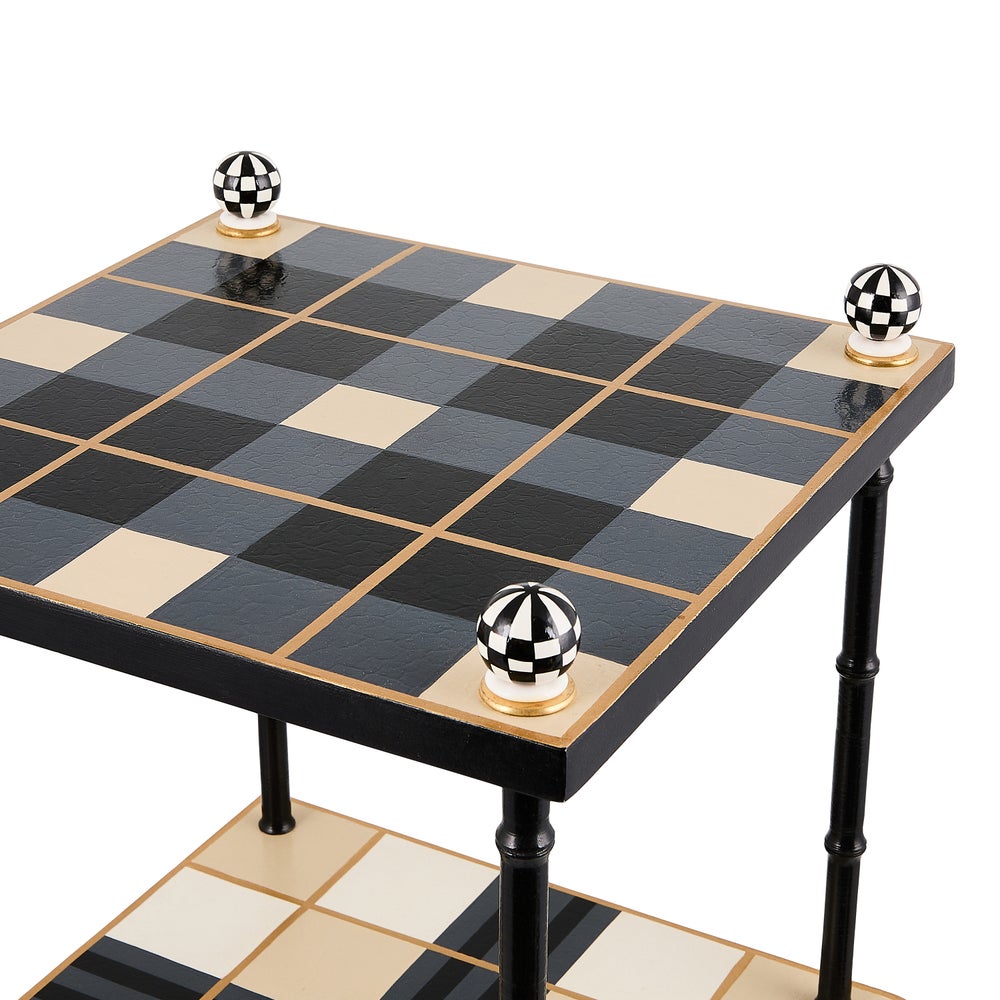 MACKENZIE-CHILDS Mackenzie-chilllds Mad for Plaid 3-Tier Table - Image 3