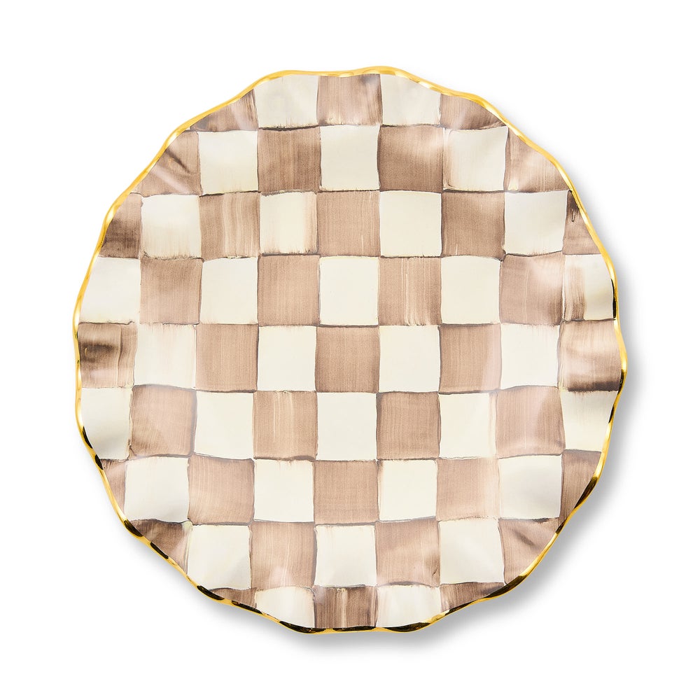 MACKENZIE-CHILDS Mackenzie-chilllds Mocha Check Fluted Ceramic Dinnerware - Image 5