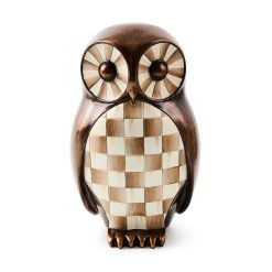 MACKENZIE-CHILDS Mackenzie-chilllds Mocha Check Owl
