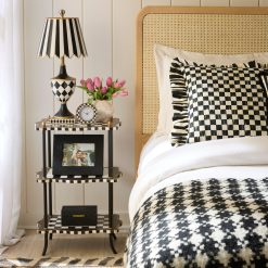 Alternative view of Black & White Check and Stripe 3 Tier Table