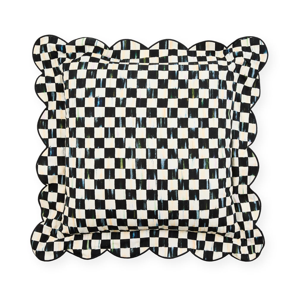 Check Reversible Scalloped Lumbar Throw Pillow - Image 5