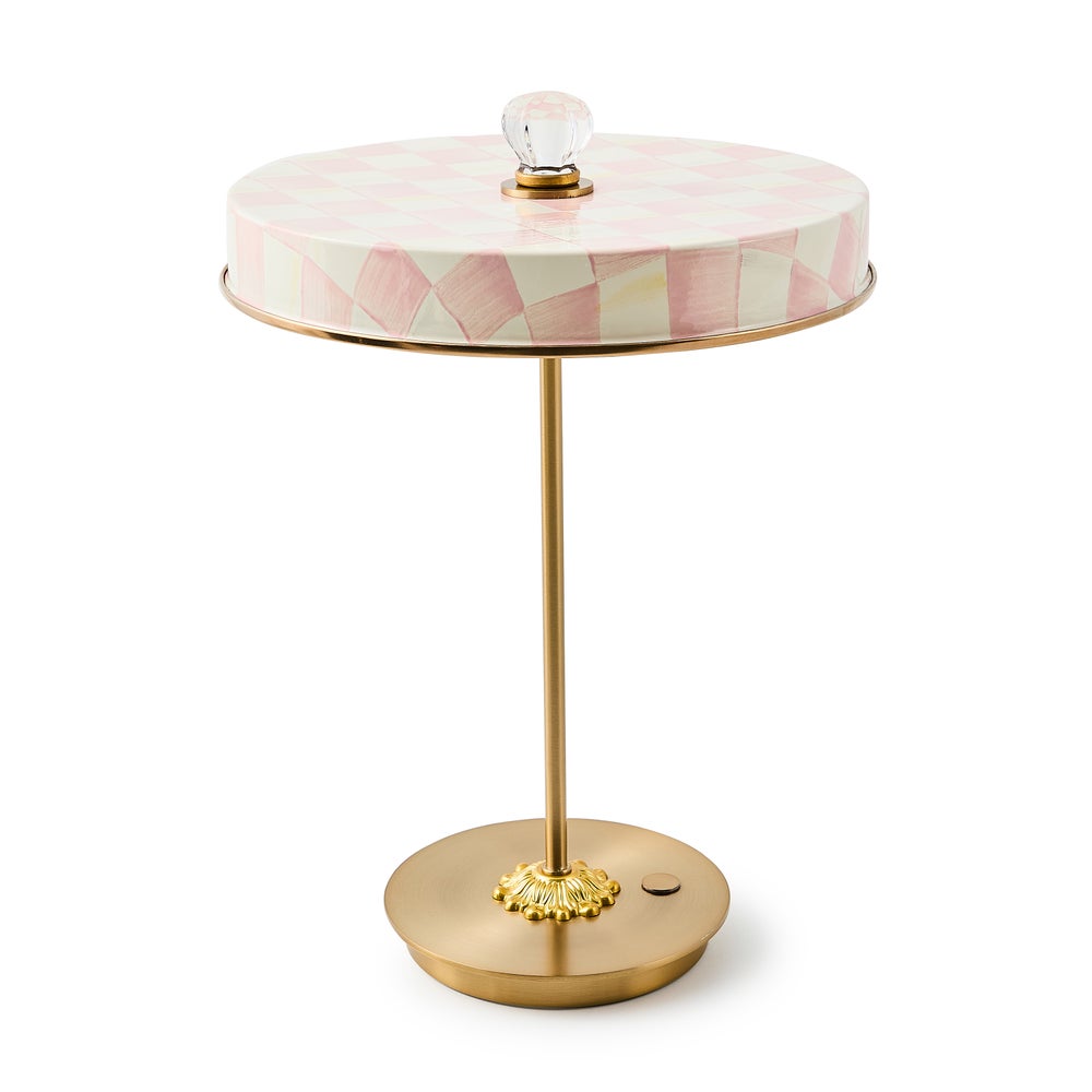 MACKENZIE-CHILDS Mackenzie-chilllds Enamel Check LED Disk Table Lamp - Image 7