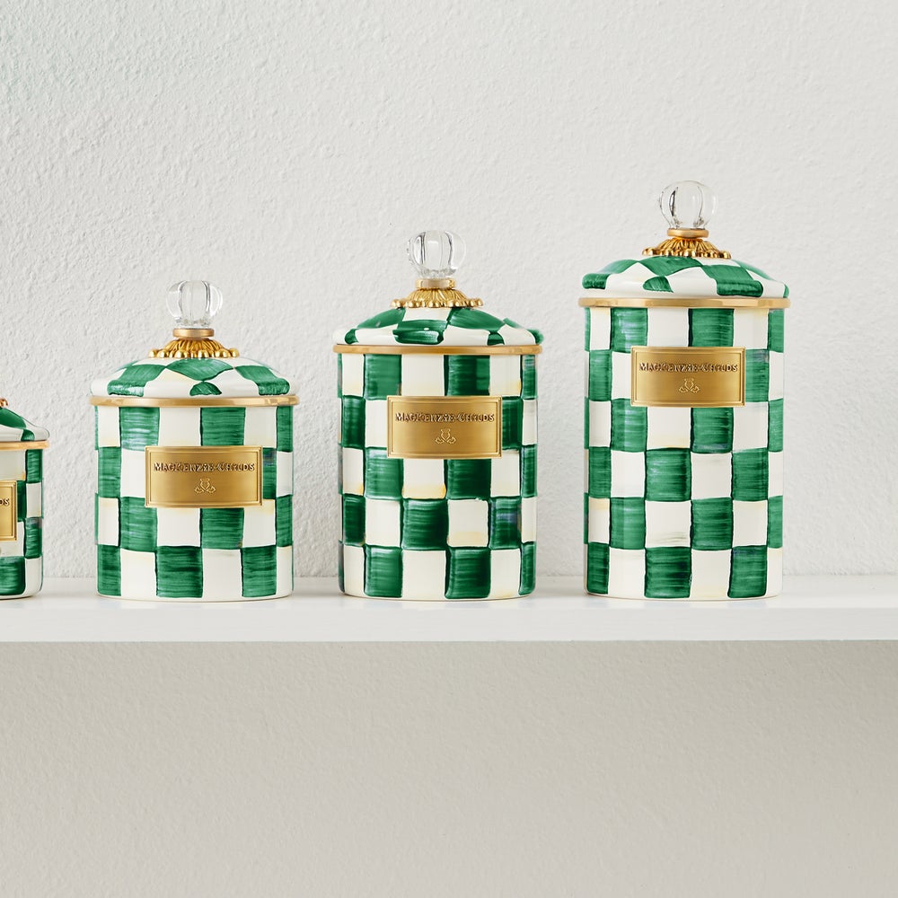 Emerald Check Enamel Canisters - Image 15