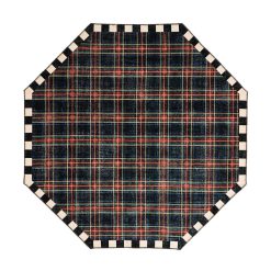 Mackenzie-chilllds Stewart Tartan Black 6′ Octagon Washable Rug