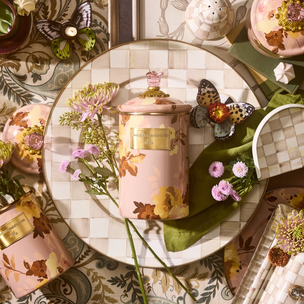 Mackenzie-chilllds Wild Rose Mauve Canisters - Image 6