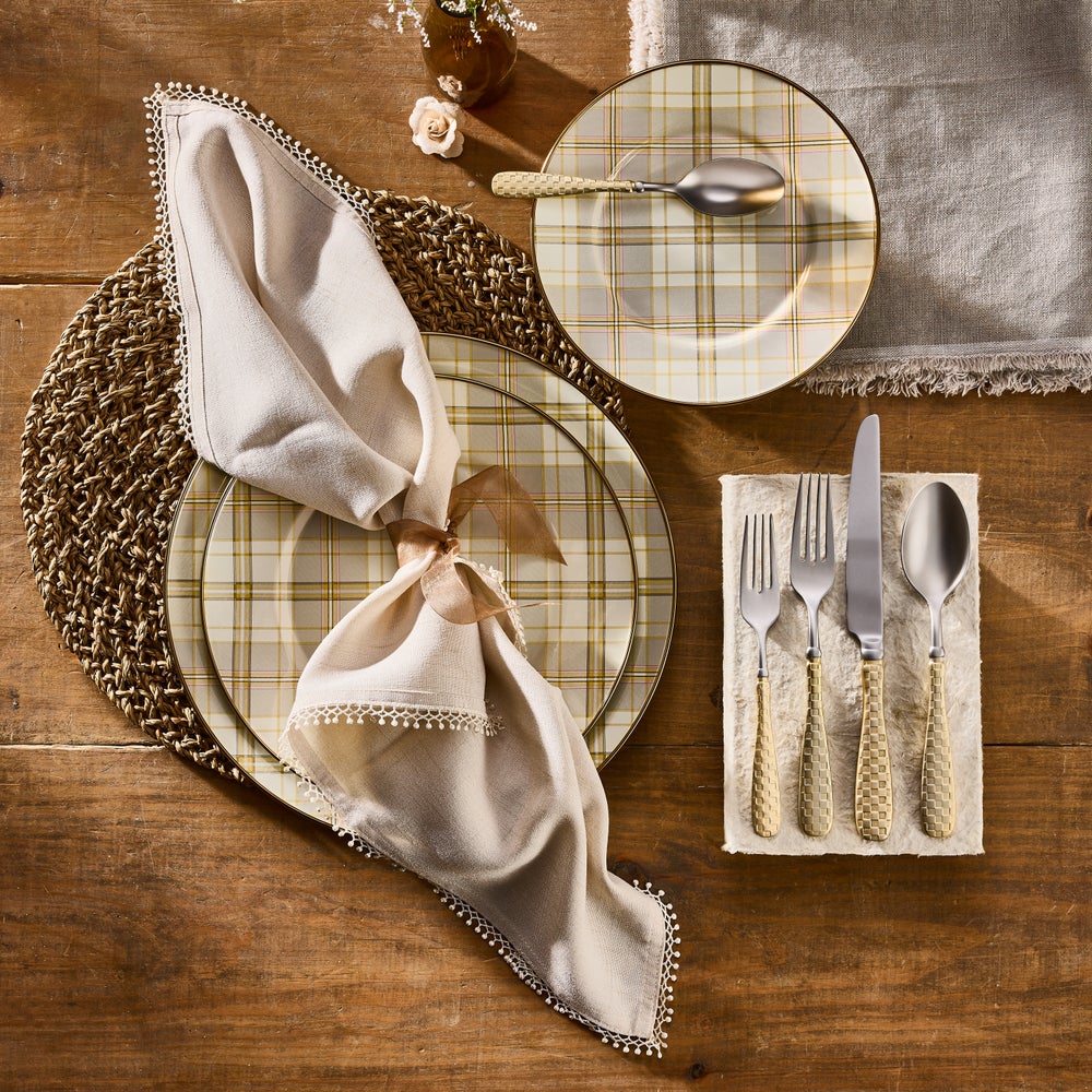 MACKENZIE-CHILDS Mackenzie-chilllds Latte Tartan Dinnerware - Image 9