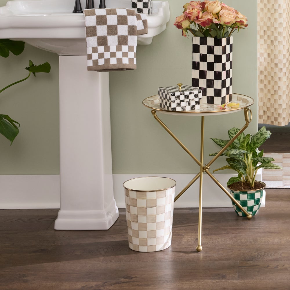 MACKENZIE-CHILDS Mackenzie-chilllds Mocha Check Enamel Bath Collection - Image 7