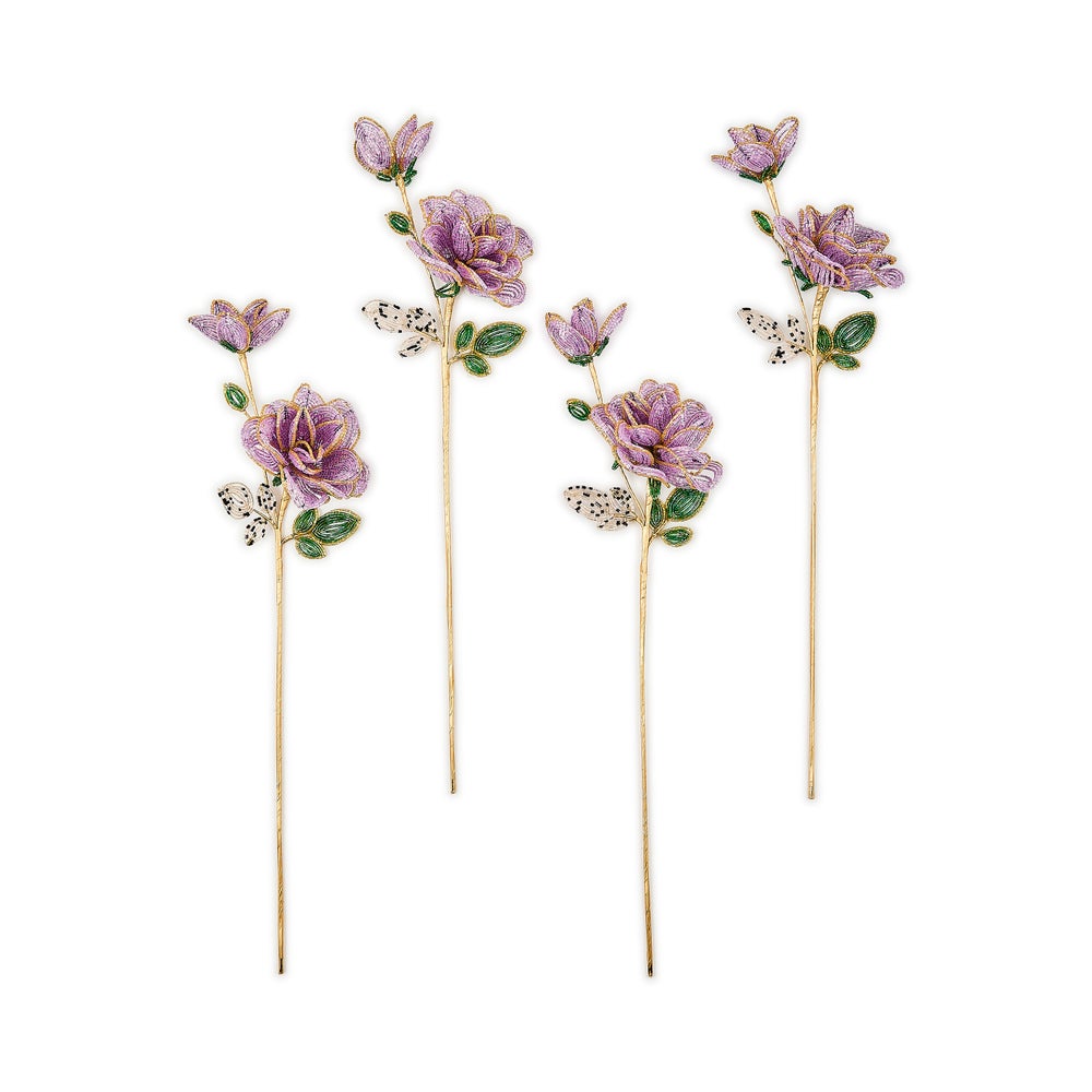 Beaded Floral Stems, Set of 4 - Image 3