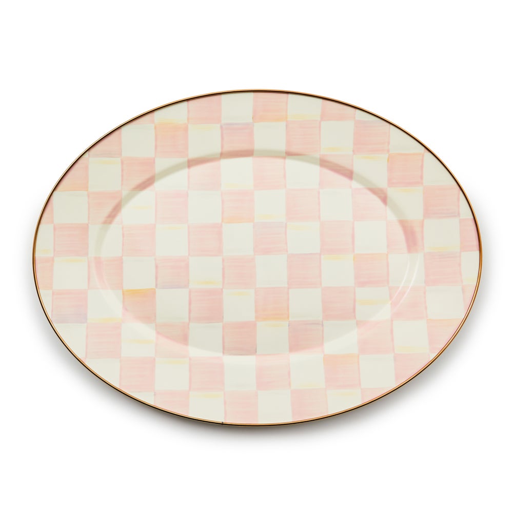 Check Enamel Oval Platter - Image 7