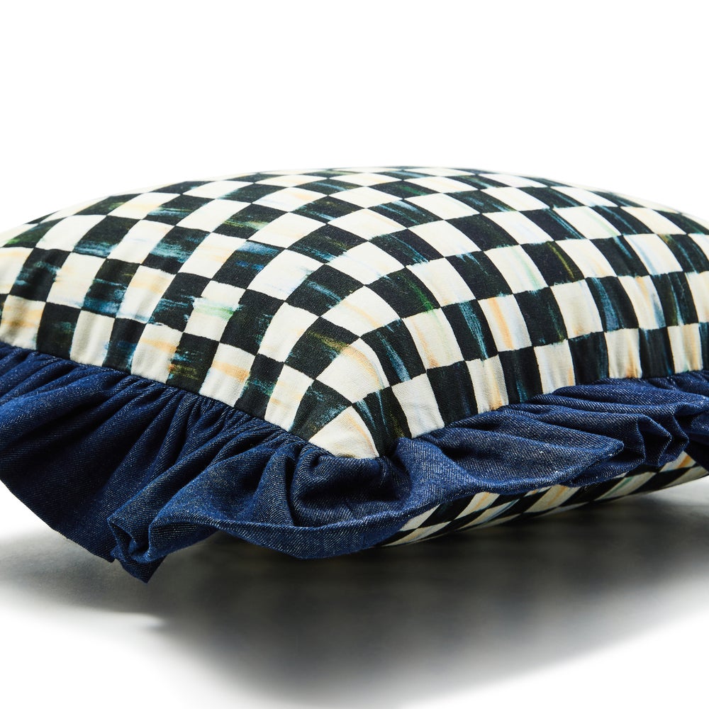 Courtly Check with Denim Ruffle Pillow - Image 4