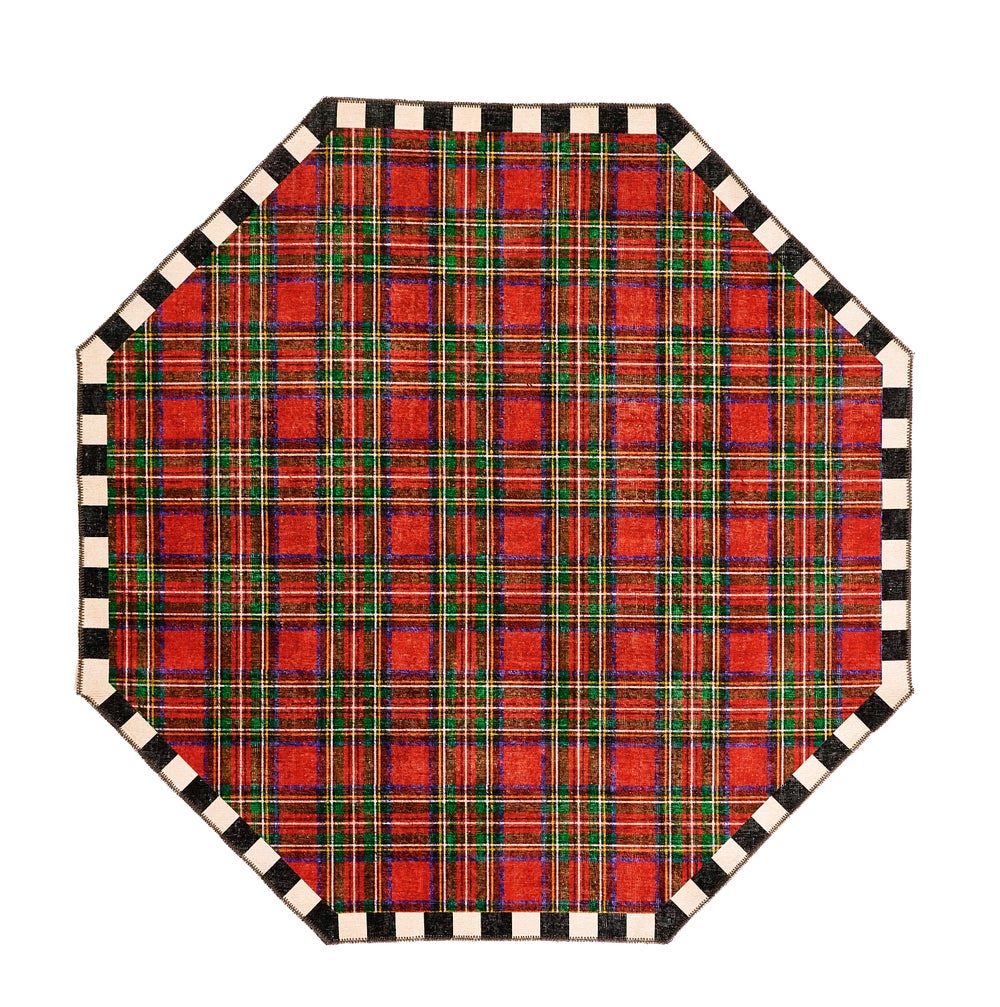 MACKENZIE-CHILDS Mackenzie-chilllds Royal Stewart Tartan Red 6?? Octagon Washable Rug