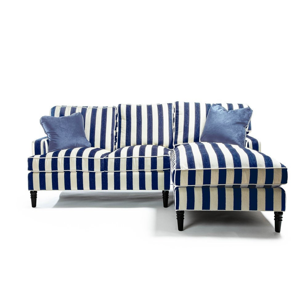 MACKENZIE-CHILDS Mackenzie-chilllds Marquee Navy Stripe Furniture Collection - Image 3