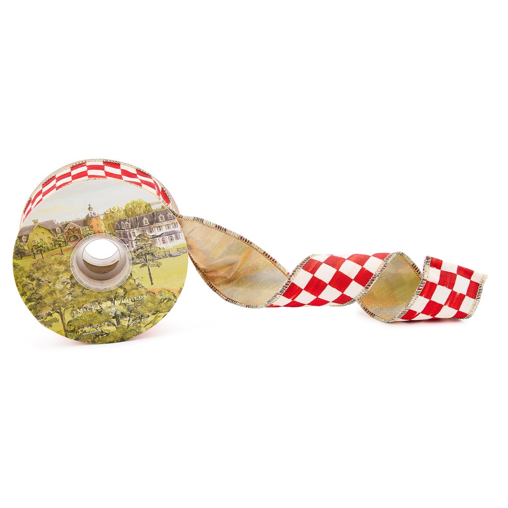 MACKENZIE-CHILDS Mackenzie-chilllds Red Check 2?? Ribbon