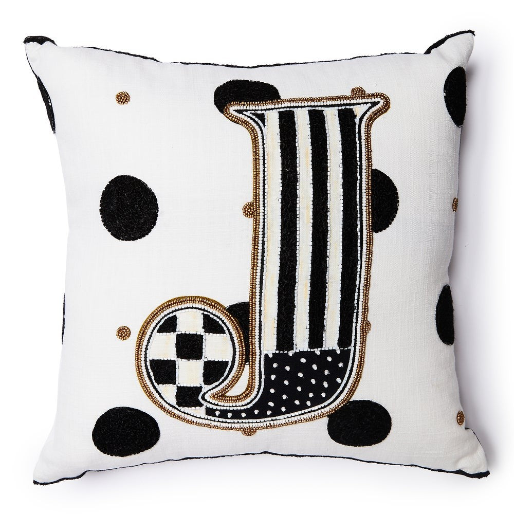 MACKENZIE-CHILDS Mackenzie-chilllds Monogram Throw Pillow - Image 4