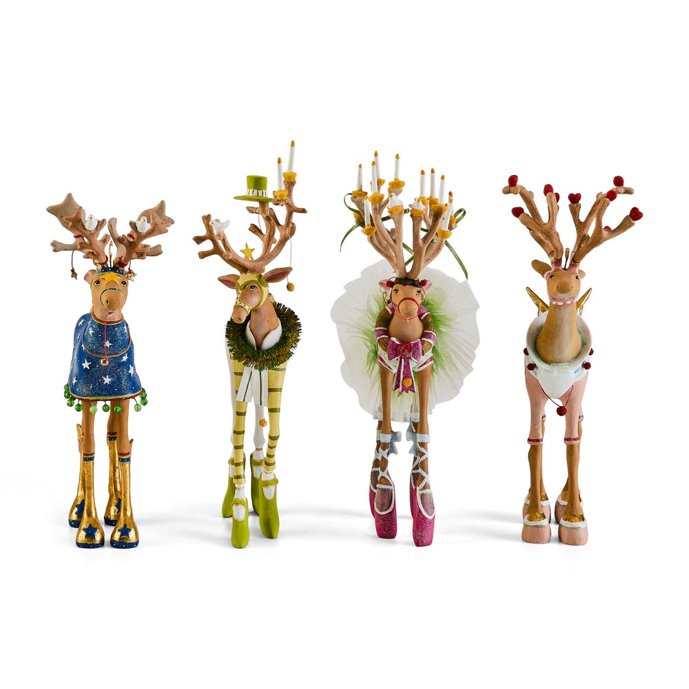 MACKENZIE-CHILDS Mackenzie-chilllds Patience Brewster Dash Away Reindeer Figure Set-B - Image 5