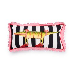 MACKENZIE-CHILDS Mackenzie-chilllds Patience Brewster Gloria Alligator Striped Lumbar Throw Pillow