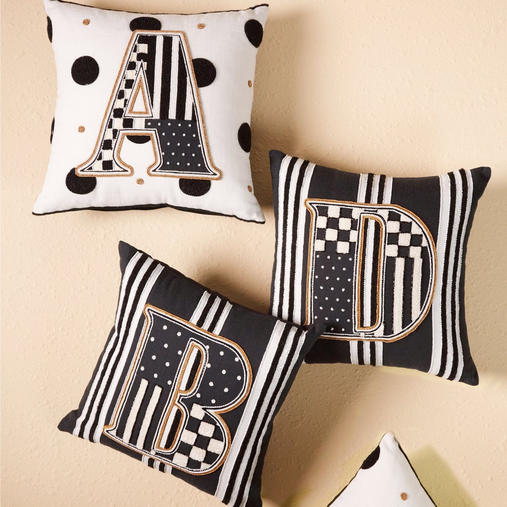 MACKENZIE-CHILDS Mackenzie-chilllds Monogram Throw Pillow