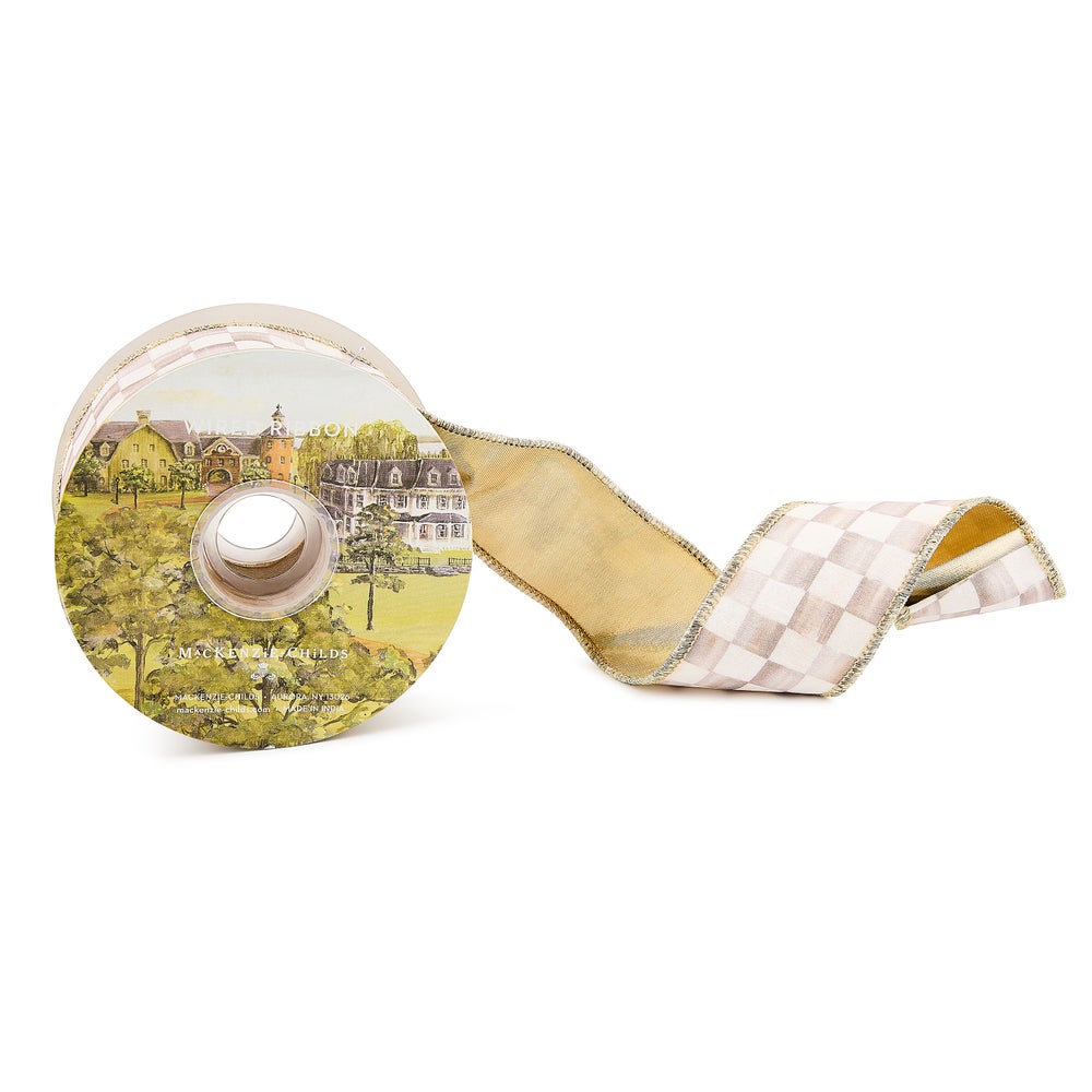 MACKENZIE-CHILDS Mackenzie-chilllds Mocha Check 2?? Ribbon