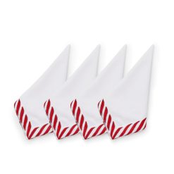 MACKENZIE-CHILDS Mackenzie-chilllds Peppermint White Napkin, Set of 4