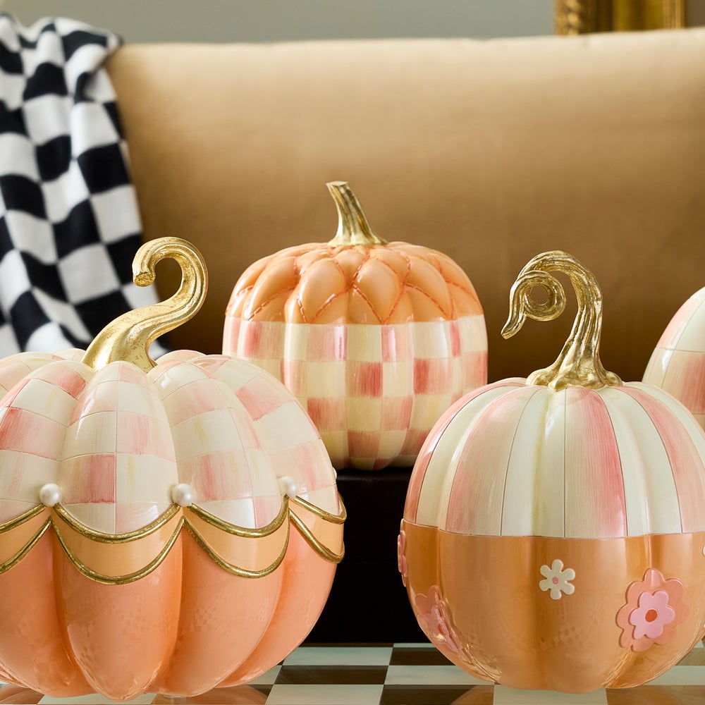 MACKENZIE-CHILDS Mackenzie-chilllds Rosy Check Fairytale Quilted Pumpkin - Image 3