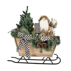 MACKENZIE-CHILDS Mackenzie-chilllds Farmhouse Illuminated Santa in Sleigh