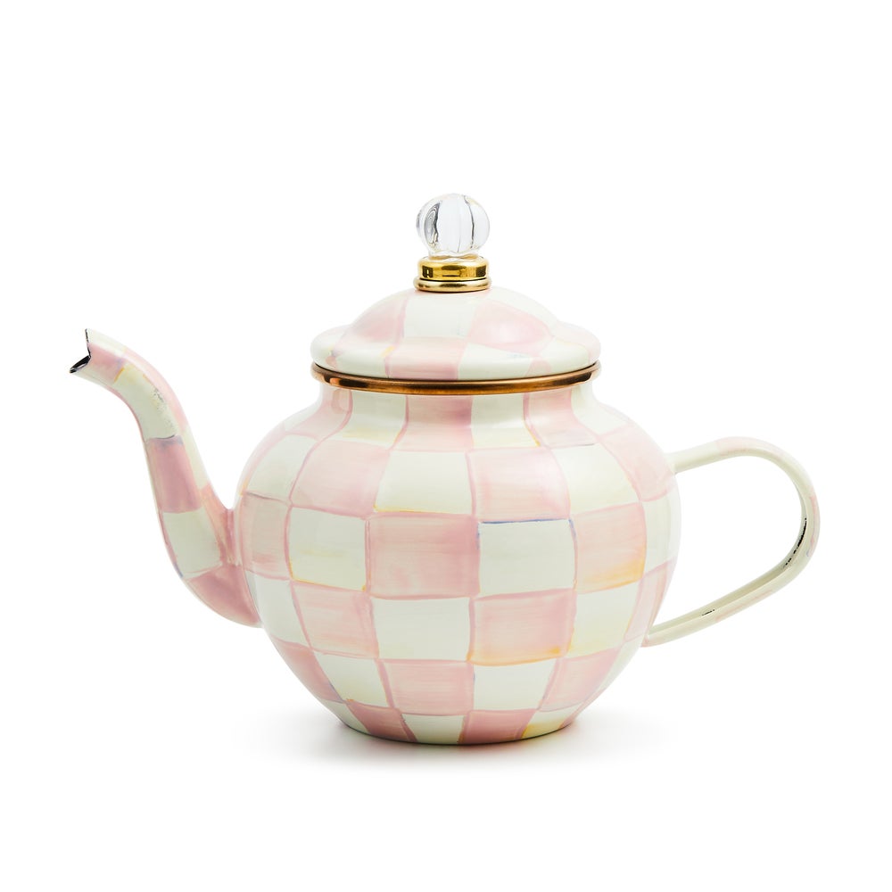 MACKENZIE-CHILDS Mackenzie-chilllds Enamel Check 4 Cup Teapot - Image 6
