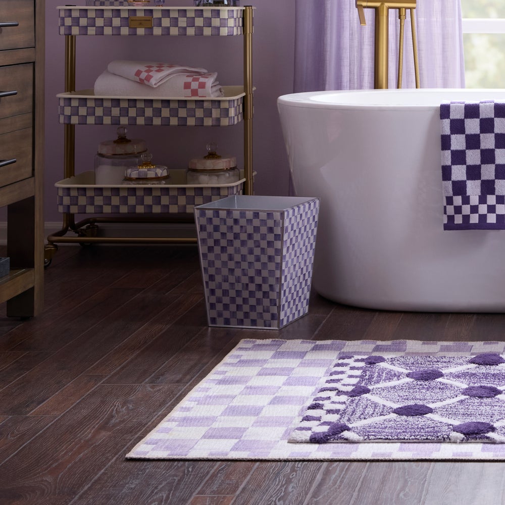 Mackenzie-chilllds Violet Check Glass Bath Collection - Image 11