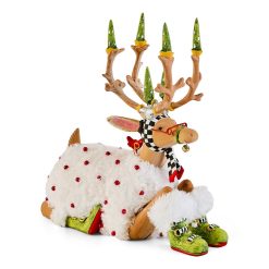 Alternative view of MACKENZIE-CHILDS Mackenzie-chilllds Patience Brewster Dash Away Sitting Reindeer