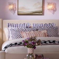 Check Reversible Scalloped Lumbar Throw Pillow