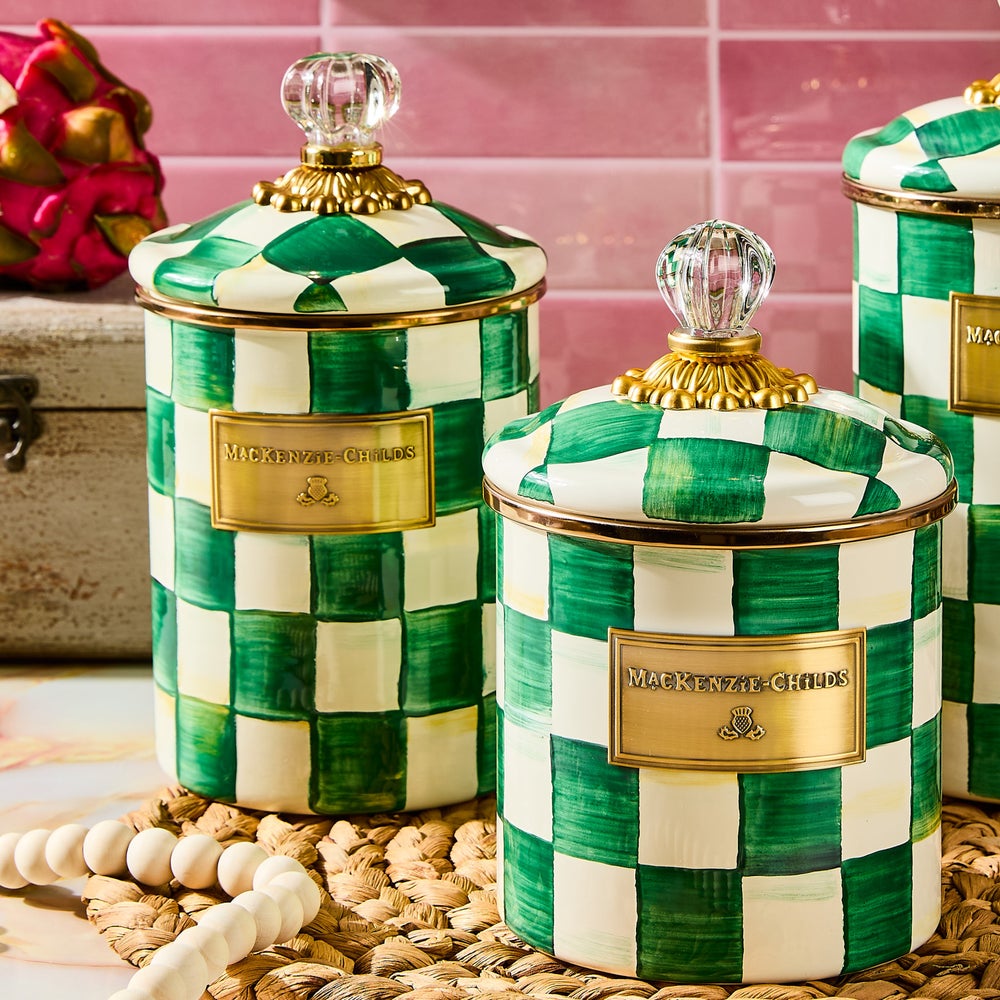 Emerald Check Enamel Canisters - Image 9