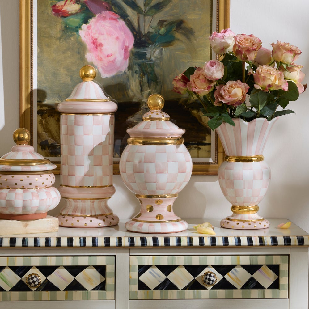 MACKENZIE-CHILDS Mackenzie-chilllds Rosy Check Ceramic Canister - Image 5