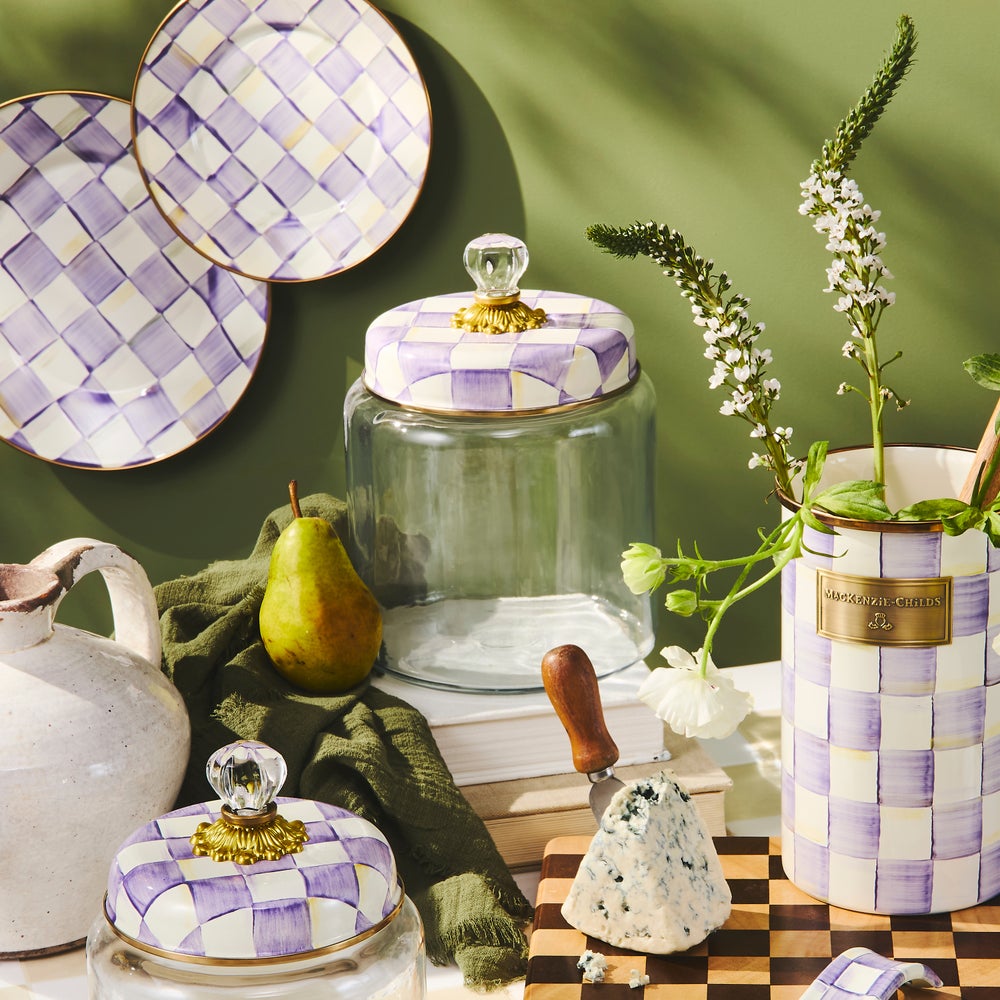 Mackenzie-chilllds Violet Check Kitchen Canisters - Image 5