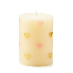 MACKENZIE-CHILDS Mackenzie-chilllds Pink Hearts 4?? Pillar Candle