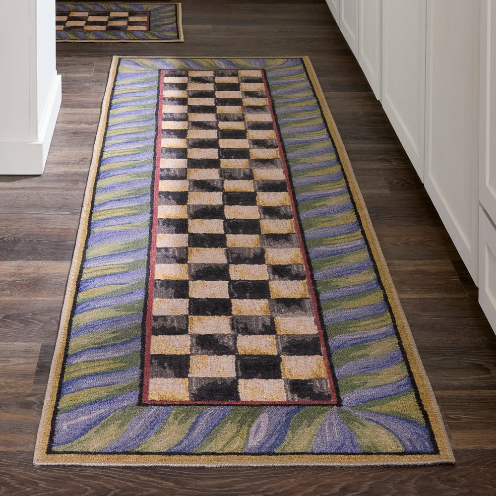 Courtly Check Purple & Green Washable Rug - Image 4