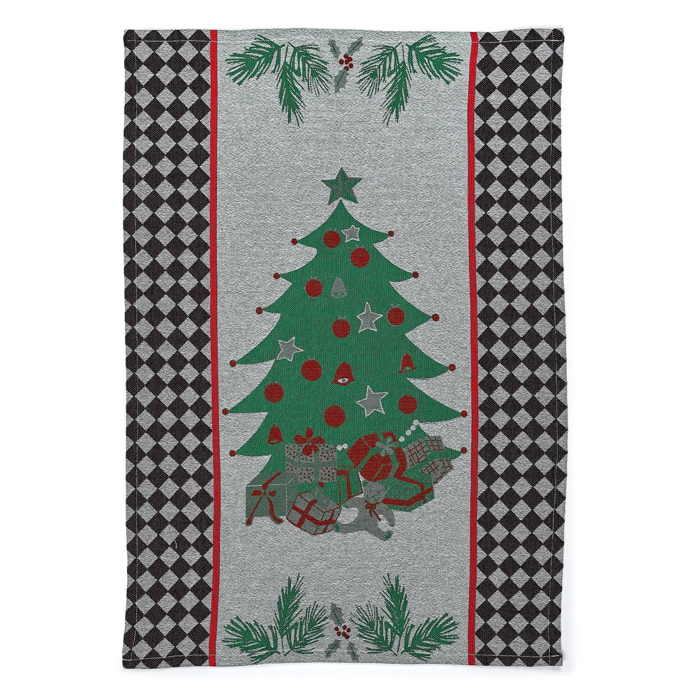 MACKENZIE-CHILDS Mackenzie-chilllds Holly & Holiday Tree Jacquard Dish Towels, Set of 2 - Image 3