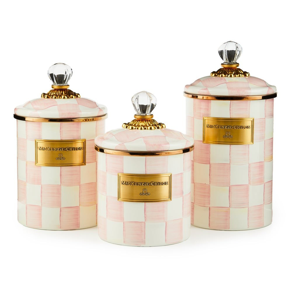 MACKENZIE-CHILDS Mackenzie-chilllds Rosy Check Enamel Canisters - Image 3