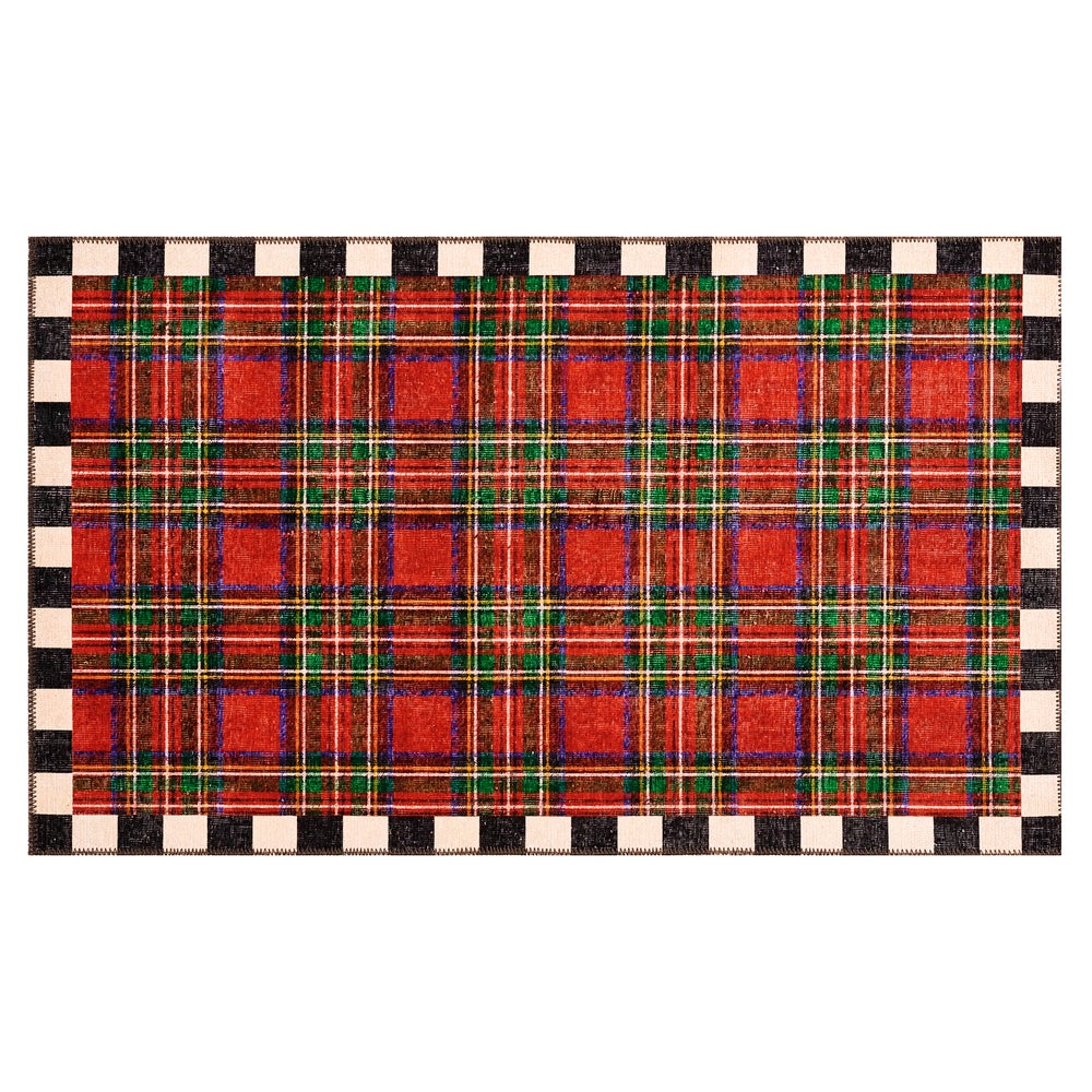 MACKENZIE-CHILDS Mackenzie-chilllds Royal Stewart Tartan Red 3?? x 5?? Washable Rug