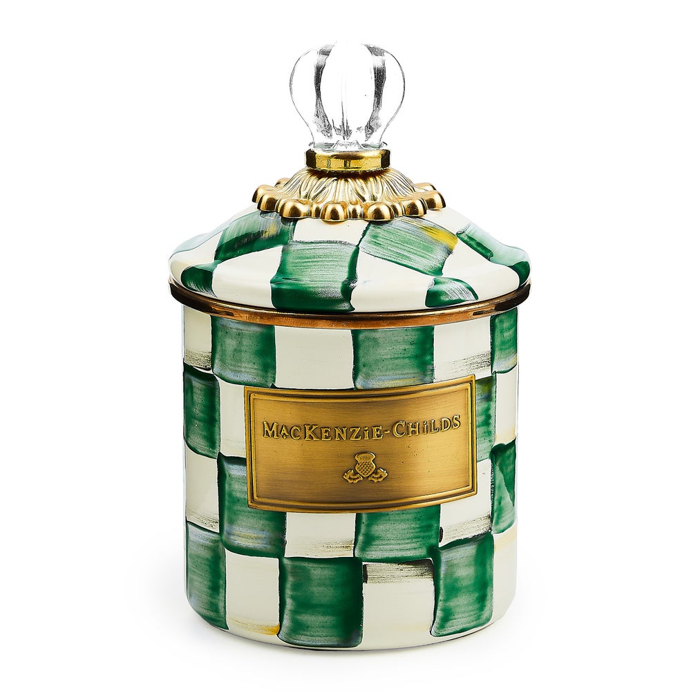 Emerald Check Enamel Canisters - Image 2