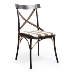 MACKENZIE-CHILDS Mackenzie-chilllds Flatiron Brown Stripe Dining Chair