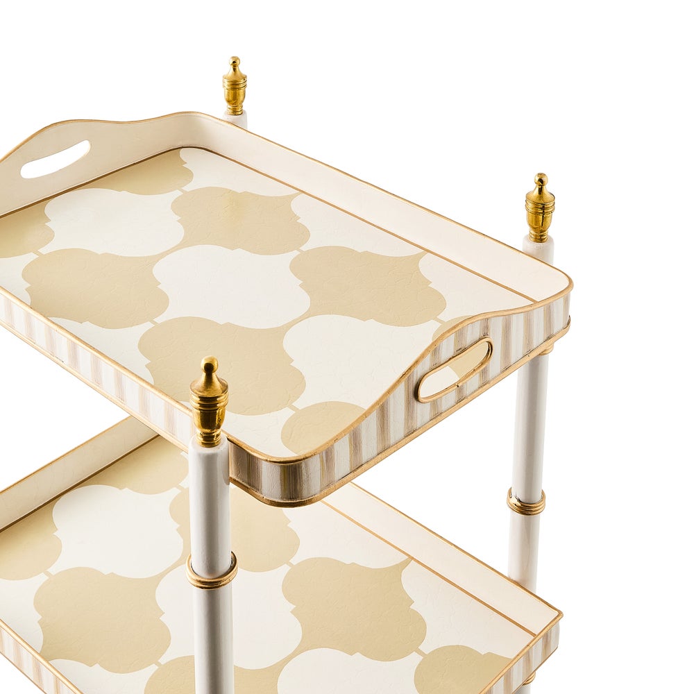 MACKENZIE-CHILDS Mackenzie-chilllds Mocha 3-Tier Tray Table - Image 5
