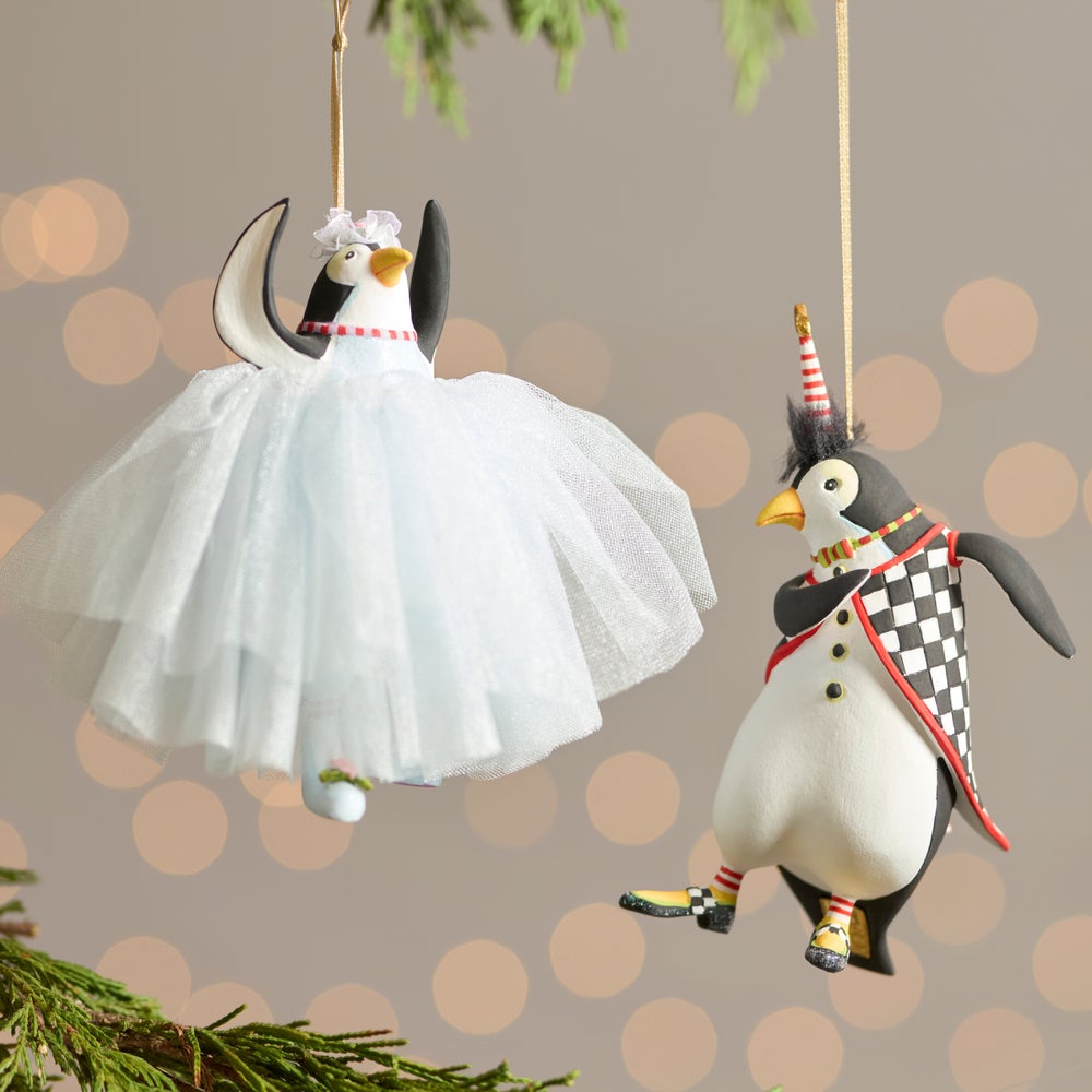 MACKENZIE-CHILDS Mackenzie-chilllds Patience Brewster Penguins En Pointe Ornaments, Set of 4 - Image 8