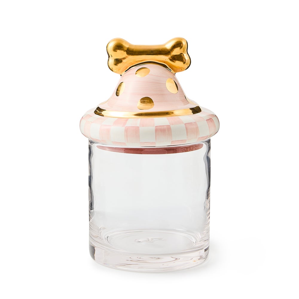 MACKENZIE-CHILDS Mackenzie-chilllds Rosy Check Canine Cookie Jar
