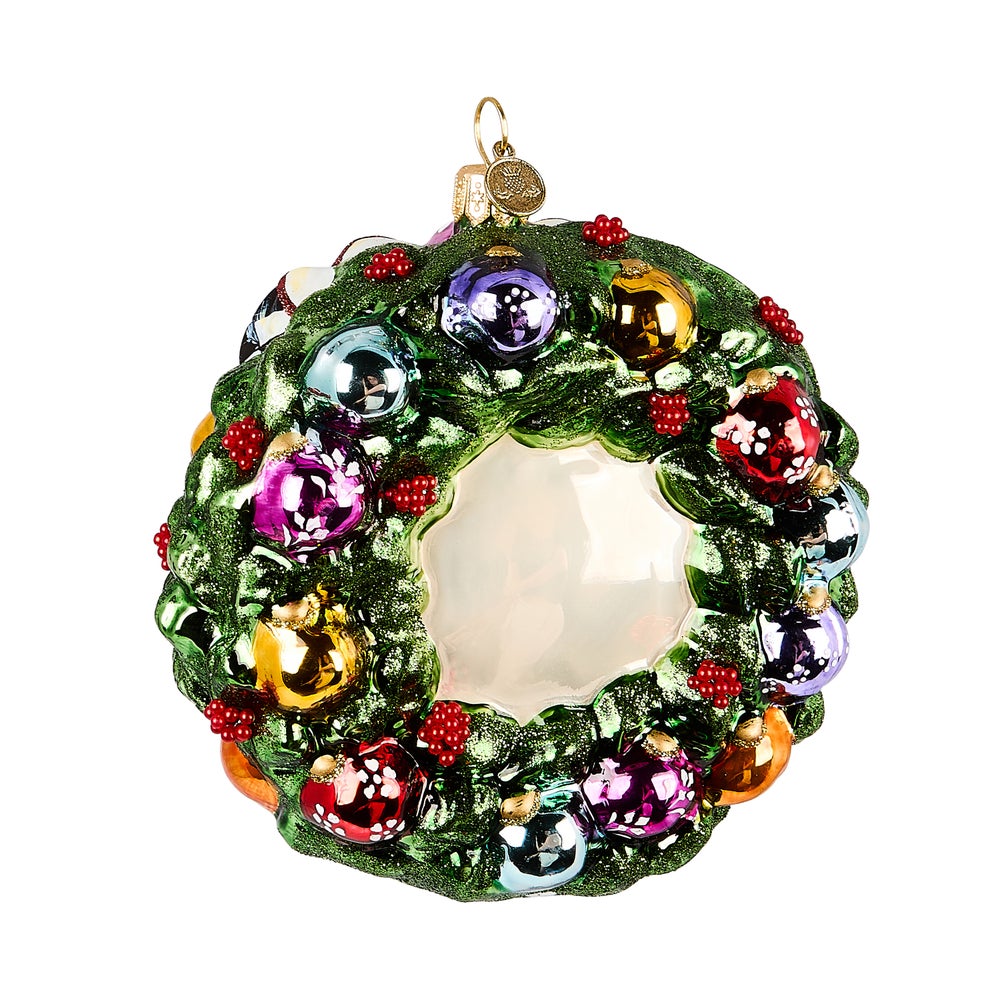 2025 Floral Wreath Glass Ornament - Image 2