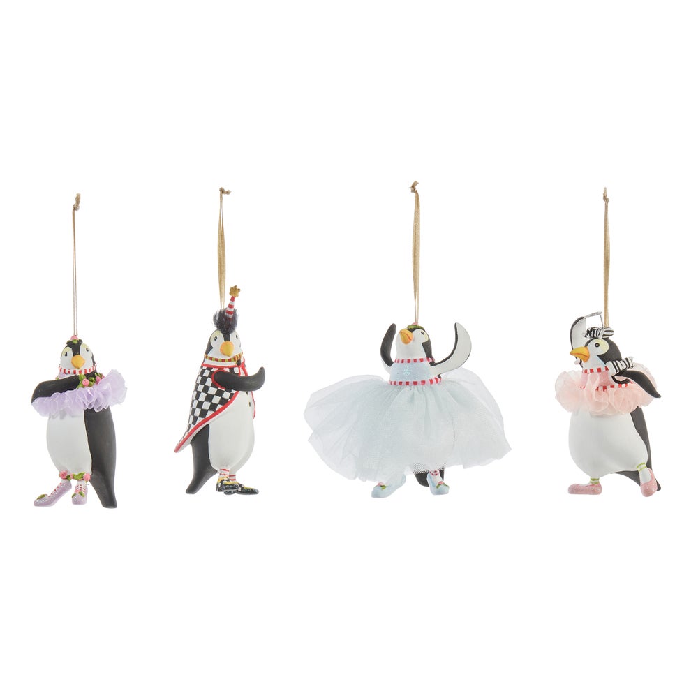 MACKENZIE-CHILDS Mackenzie-chilllds Patience Brewster Penguins En Pointe Ornaments, Set of 4 - Image 10