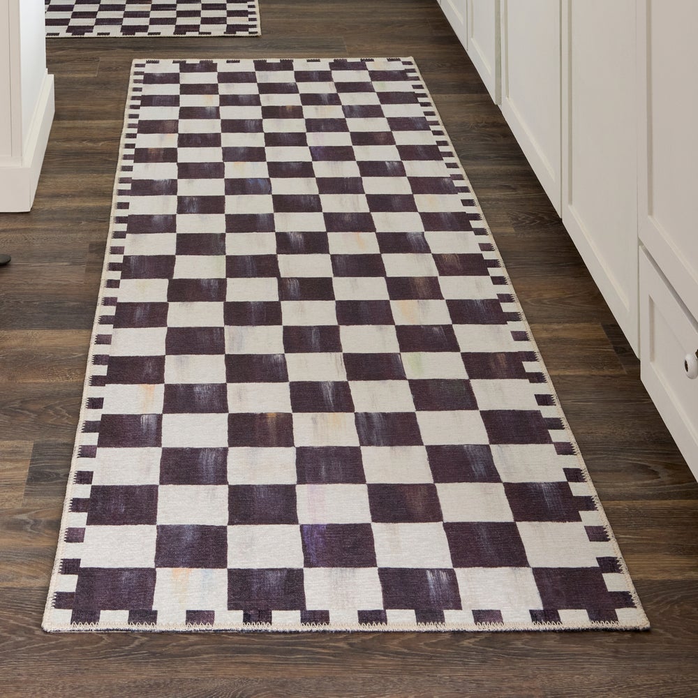 Courtly Checkered Washable Rug - Image 9