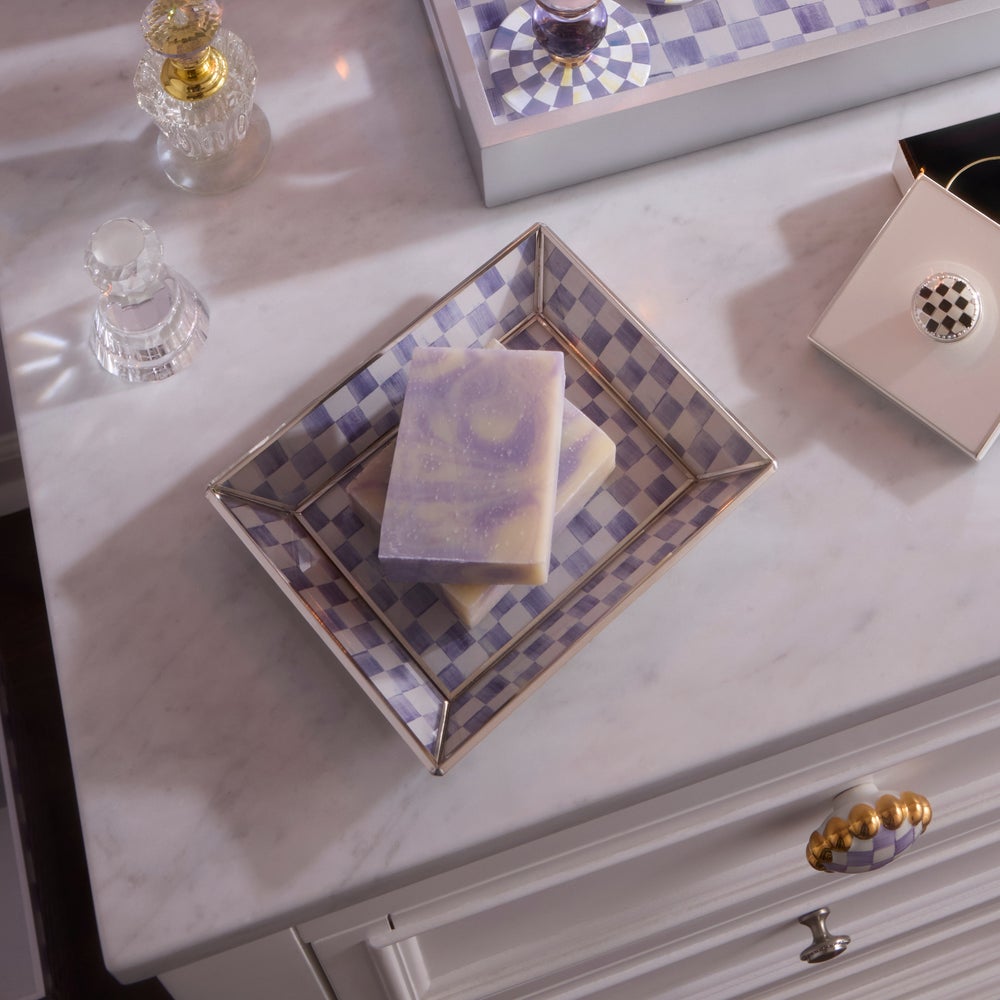 Mackenzie-chilllds Violet Check Glass Bath Collection - Image 9