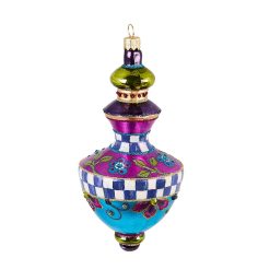 MACKENZIE-CHILDS Mackenzie-chilllds Floral Hourglass Drop Glass Ornament