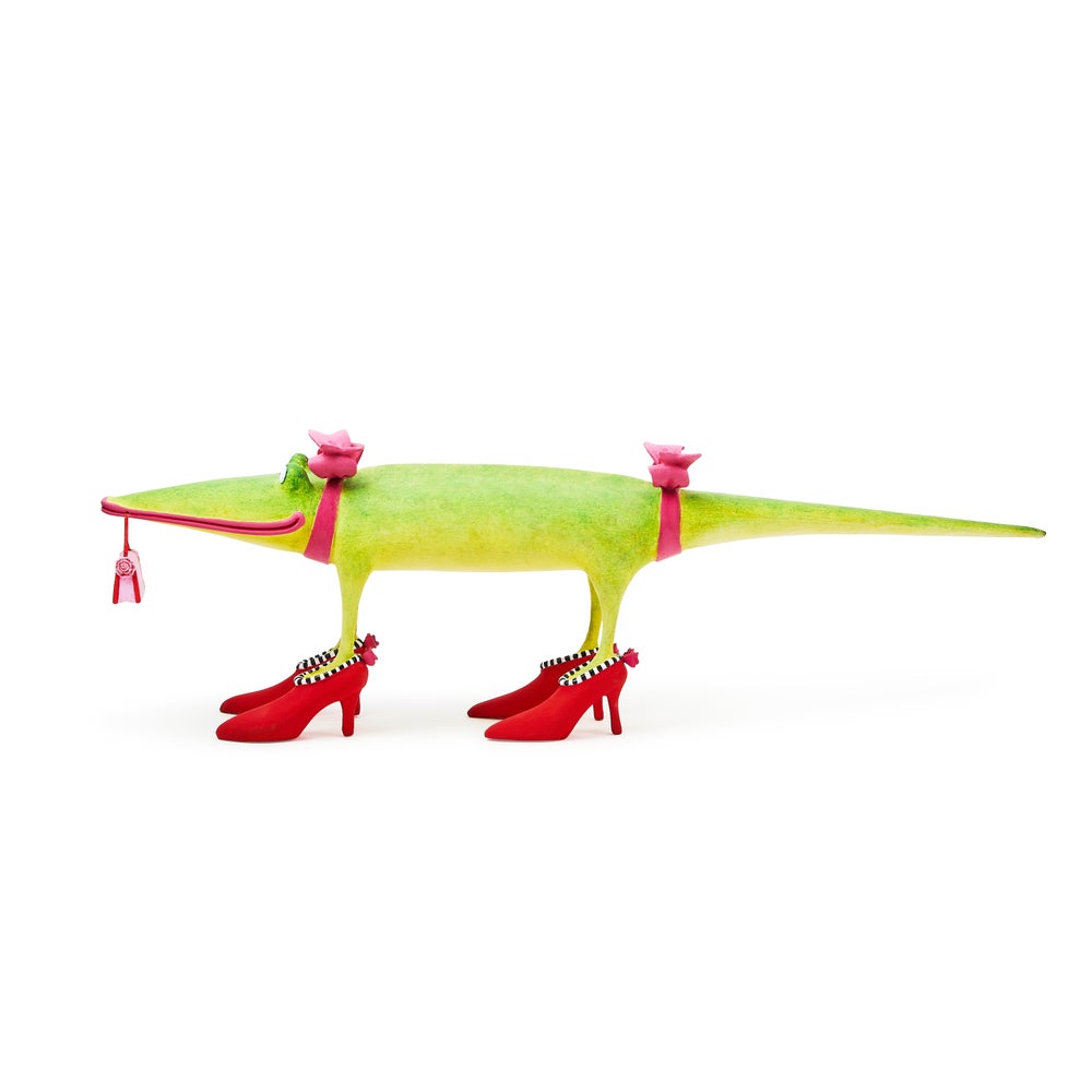 MACKENZIE-CHILDS Mackenzie-chilllds Patience Brewster Gloria Alligator Goes Shopping Figure - Image 3